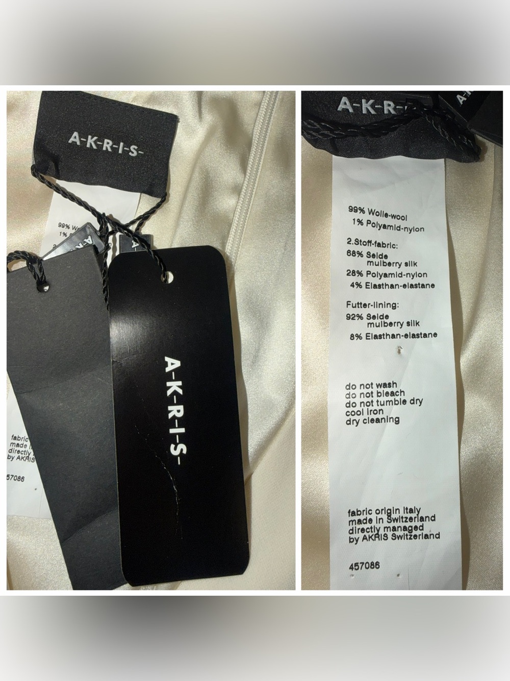 Akris Ivory Wool Coat Dress Double Breasted Asymmetric 8 Runway Classic NWT 🟡 - Picture 16 of 16